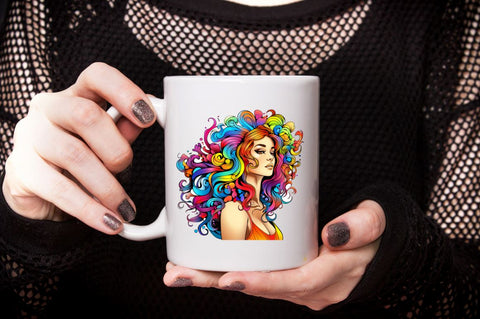 Colorful Beautiful Girl Sublimation Bundle Sublimation Designangry 