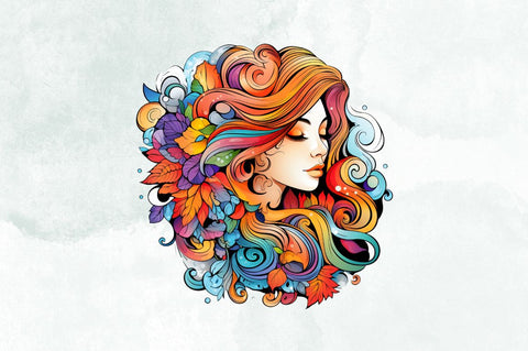 Colorful Beautiful Girl Sublimation Bundle Sublimation Designangry 