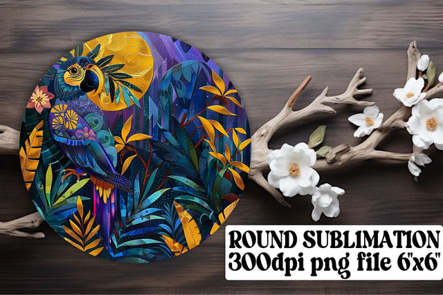 Colorful Bird Circle Sublimation Designs Sublimation afrosvg 