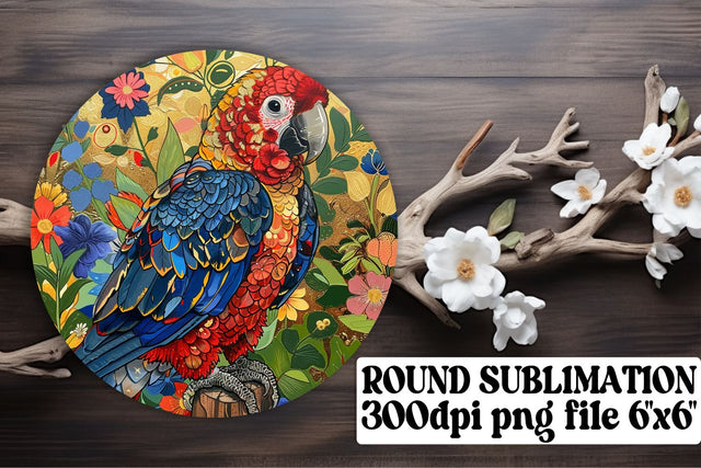 Colorful Bird Circle Sublimation Designs Sublimation afrosvg 