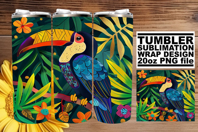 Colorful Bird Pattern Sublimation for 20oz Tumblers Sublimation afrosvg 