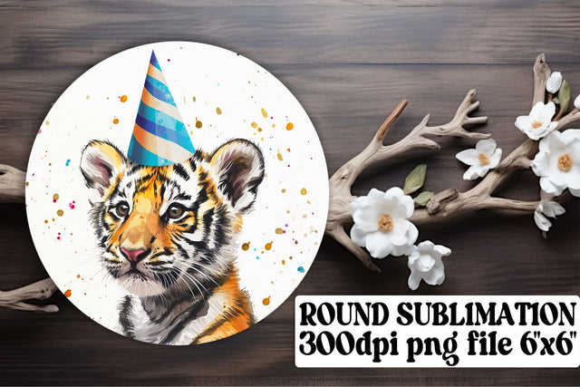 Colorful Birthday Animal Keychain & Coaster Sublimation afrosvg 