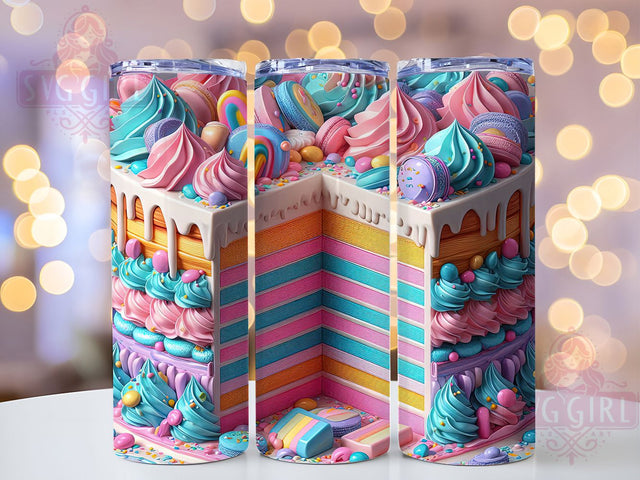 Colorful Birthday Cake Tumbler, Colorful Cake Wrap, Party Sublimation, 20Oz Tumbler Design, Birthday Wrap, Cake Party Print, Sublimation Tumbler Sublimation SvggirlplusArt 