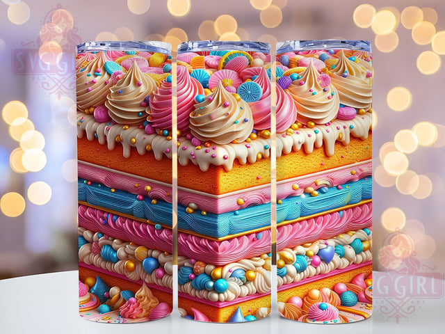 Colorful Birthday Cake Tumbler, Colorful Cake Wrap, Party Sublimation, 20Oz Tumbler Design, Birthday Wrap, Cake Party Print, Sublimation Tumbler Sublimation SvggirlplusArt 