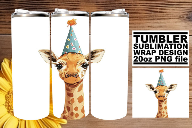 Colorful Birthday Wildlife: Sublimation Tumbler Wrap Sublimation afrosvg 