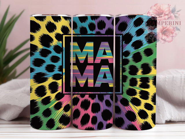 Colorful Boho Leopard Mom Tumbler, Rainbow Animal Print, Leopard Mom Design, Colorful Mother Gift, Boho Mom Tumbler, Mother's Day Present, Modern Mama Gift Sublimation Li Zamperini 