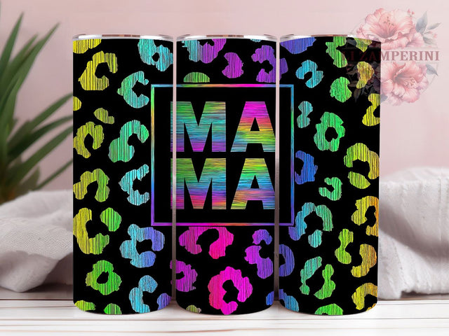 Colorful Boho Leopard Mom Tumbler, Rainbow Animal Print, Leopard Mom Design, Colorful Mother Gift, Boho Mom Tumbler, Mother's Day Present, Modern Mama Gift Sublimation Li Zamperini 