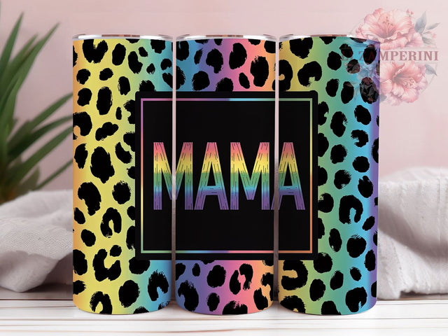 Colorful Boho Leopard Mom Tumbler, Rainbow Animal Print, Leopard Mom Design, Colorful Mother Gift, Boho Mom Tumbler, Mother's Day Present, Modern Mama Gift Sublimation Li Zamperini 