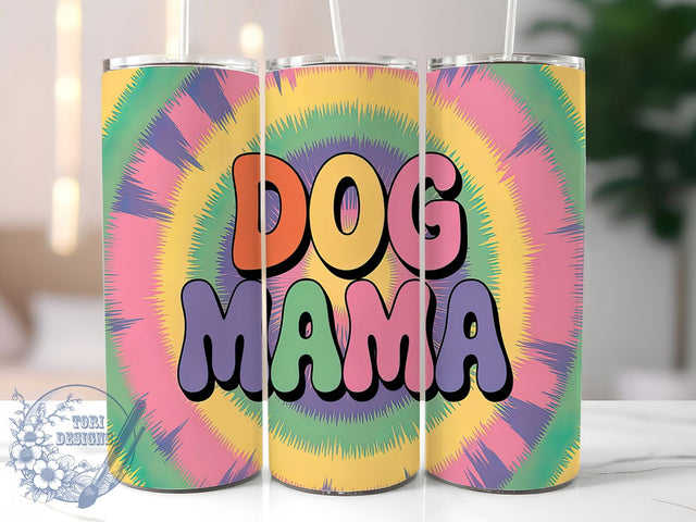 Colorful Boho Tie Dye Dog Mom Tumbler, Tie Dye Tumbler PNG, 20oz Skinny Tumbler Design, Pet Lover Sublimation, Colorful Dog Mom Tumbler, Boho Tie Dye Wrap, Sublimation For Dog Moms Sublimation ToriDesigns 