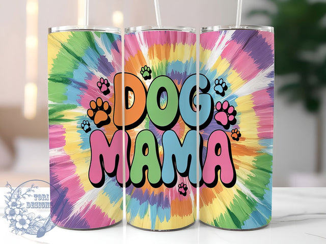 Colorful Boho Tie Dye Dog Mom Tumbler, Tie Dye Tumbler PNG, 20oz Skinny Tumbler Design, Pet Lover Sublimation, Colorful Dog Mom Tumbler, Boho Tie Dye Wrap, Sublimation For Dog Moms Sublimation ToriDesigns 
