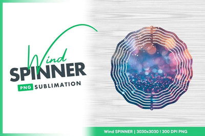 Colorful Bokeh Glitter Background Wind Spinner Round Png Sublimation Regulrcrative 