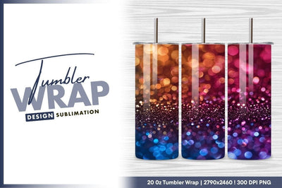 Colorful Bokeh Glitter Texture Tumbler Png Sublimation Regulrcrative 