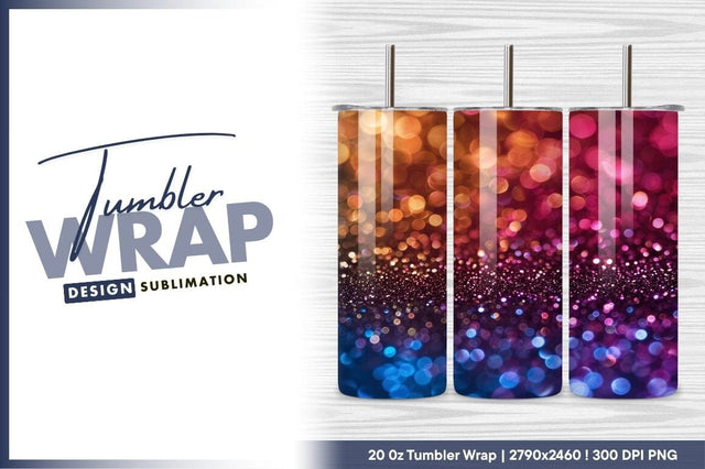 Colorful Bokeh Glitter Texture Tumbler Png Sublimation Regulrcrative 