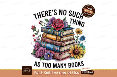 Colorful Books With Flowers Vector Illustration Sublimation Designangry 
