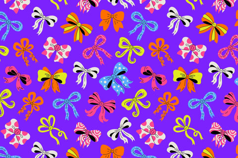 Colorful Bows Holiday Seamless Pattern Digital Pattern Rin Green 