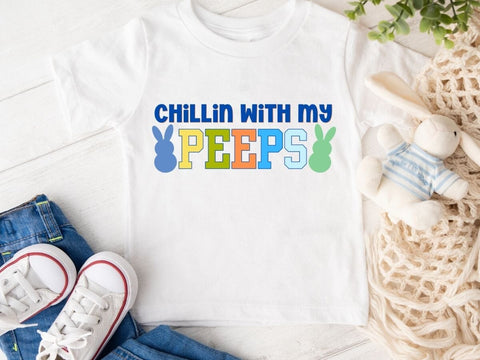 Colorful Boy Chillin With My Peeps Easter SVG PNG EPS DXF SVG So Fontsy VIP Design Shop 