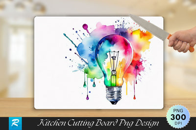 Colorful Bulb Cutting Board Sublimation Regulrcrative 