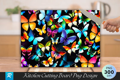 Colorful Butterflies Cutting Board Sublimation Regulrcrative 