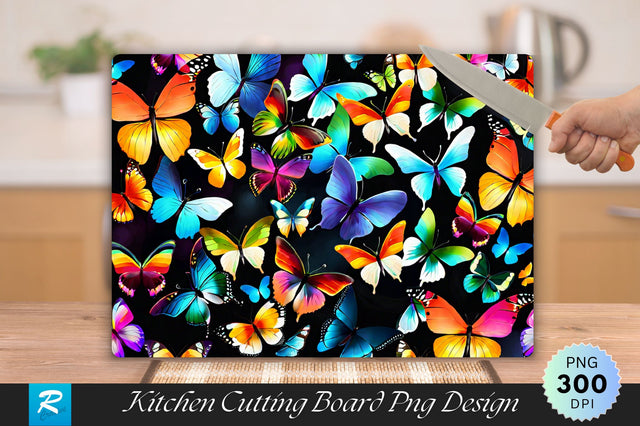 Colorful Butterflies Cutting Board Sublimation Regulrcrative 