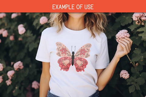 Colorful Butterflies PNG Clipart SVG Butterfly with Floral, Botanical, Abstract, Creative Ornament on Wings | Cute Moth Insects Clip Art EPS | Digital Download SVG AnnaViolet_store 