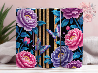 Colorful Butterfly 20oz Tumbler, Floral Print, Nature Design, Elegant Tumbler, 20oz Sublimation, PNG Design, Garden Gift Sublimation Li Zamperini 