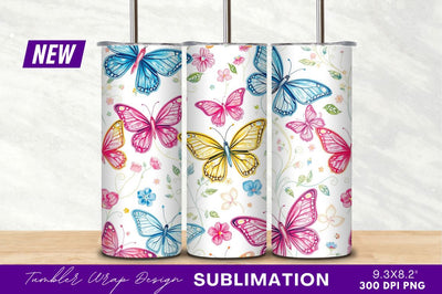 Colorful Butterfly And Floral Seamless Pattern Sublimation Regulrcrative 