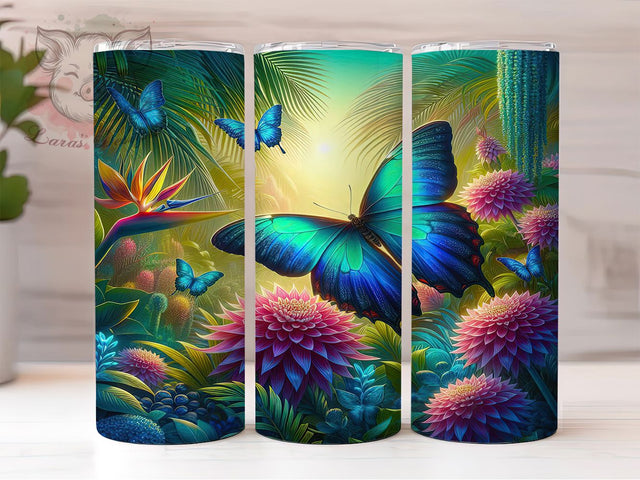 Colorful Butterfly Animal Lovers Tumbler, Cute Nature Wrap, Colorful Insect Cup, Artistic Sublimation Design, Valentine Gift Tumbler, Sweet Butterfly Wrap, Adorable Animal Cup Sublimation Lara' s Designs 