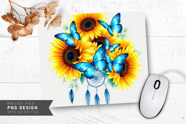 Colorful Butterfly Art Mousepad Sublimation Regulrcrative 