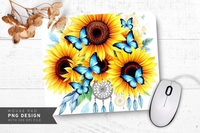 Colorful Butterfly Art Mousepad Sublimation Regulrcrative 