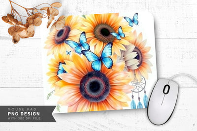 Colorful Butterfly Art Mousepad Sublimation Regulrcrative 