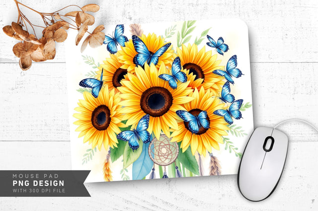 Colorful Butterfly Art Mousepad Sublimation Regulrcrative 