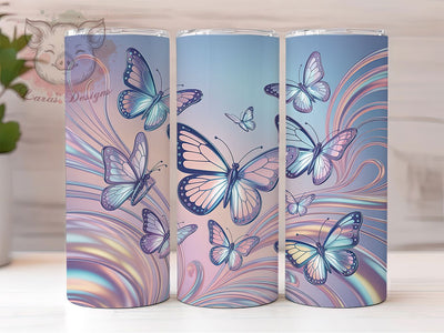 Colorful Butterfly Art Tumbler, Colorful Wings, Elegant Design, Nature Theme, Vibrant Pattern, 20Oz Tumbler, Sublimation Wrap Sublimation Lara' s Designs 