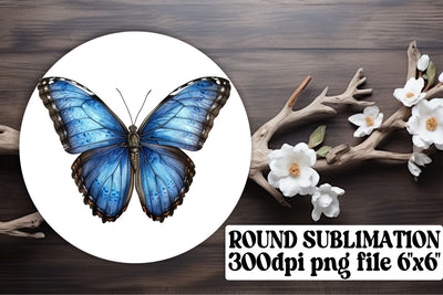 Colorful Butterfly Circle Sublimation for Keychains and Car Cup Holders Sublimation afrosvg 