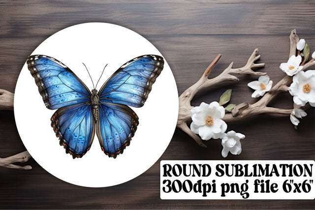 Colorful Butterfly Circle Sublimation for Keychains and Car Cup Holders Sublimation afrosvg 