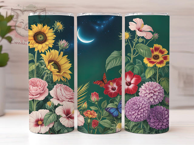 Colorful Butterfly Floral Tumbler, Colorful Tumbler, Rustic 20oz Wrap, Sublimation Design, Stylish Gift Idea, Nature Butterfly Wrap, Country Floral Tumbler Sublimation Lara' s Designs 