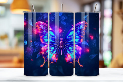 Colorful Butterfly Tumbler Wrap, Sublimation PNG design Sublimation FloridPrintables 