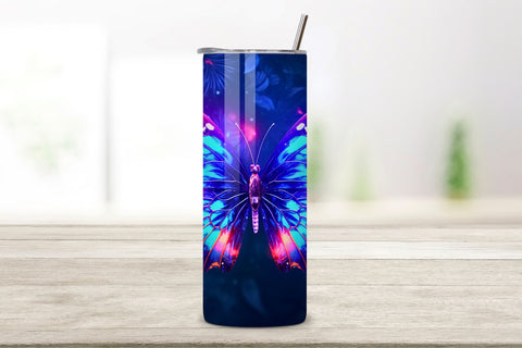 Colorful Butterfly Tumbler Wrap, Sublimation PNG design Sublimation FloridPrintables 