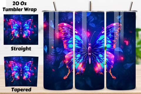 Colorful Butterfly Tumbler Wrap, Sublimation PNG design Sublimation FloridPrintables 