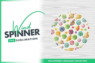 Colorful Candy and Swirl Lollipops Pattern on Cream Background Sublimation Regulrcrative 