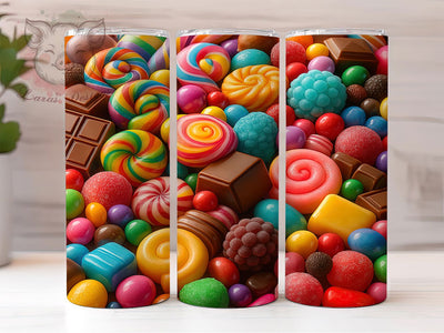 Colorful Candy Fun Tumbler Wrap, Colorful Cup Design, Sweet Treat PNG, 20oz Tumbler Sublimation, Fun Drinkware Wrap, Bright Tumbler PNG, Cute Candy Design Sublimation Lara' s Designs 