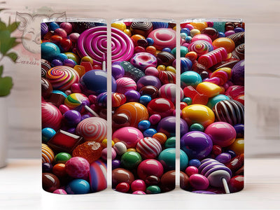 Colorful Candy Fun Tumbler Wrap, Colorful Cup Design, Sweet Treat PNG, 20oz Tumbler Sublimation, Fun Drinkware Wrap, Bright Tumbler PNG, Cute Candy Design Sublimation Lara' s Designs 