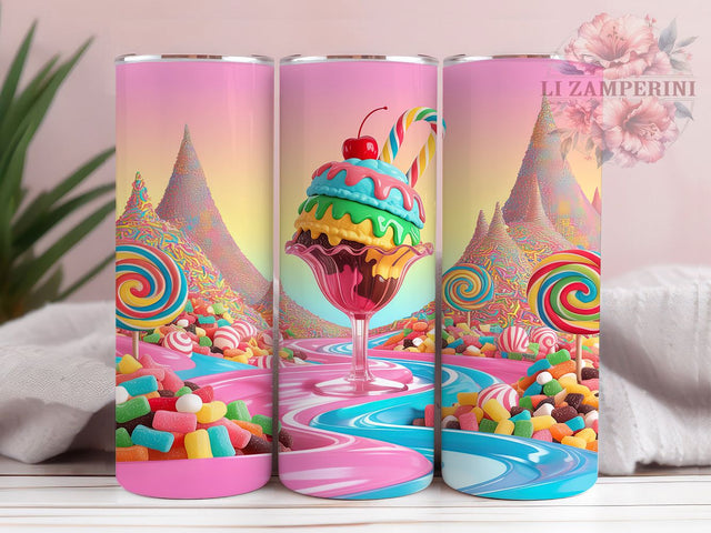 Colorful Candy Land Tumbler, Whimsical Tumbler Design, Colorful Candy Print, 20Oz Sublimation Wrap, Sweet Candy Pattern, Pastel Candy Theme, Tumbler Sublimation Sublimation Li Zamperini 