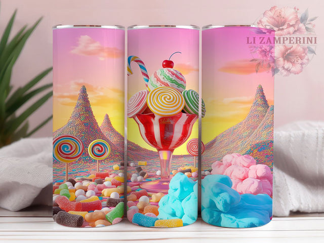 Colorful Candy Land Tumbler, Whimsical Tumbler Design, Colorful Candy Print, 20Oz Sublimation Wrap, Sweet Candy Pattern, Pastel Candy Theme, Tumbler Sublimation Sublimation Li Zamperini 