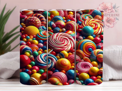Colorful Candy Lollipop Tumbler, Lollipops Design, Sweet Treats, Colorful Pattern, Fun Style, 20Oz Tumbler, Sublimation Wrap Sublimation Li Zamperini 
