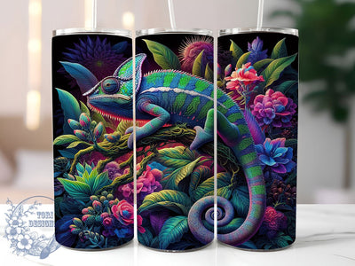 Colorful Chameleon 20oz Tumbler, Colorful Reptile Sublimation PNG, Nature Inspired Chameleon Design, 20oz Animal Wrap, Vibrant Reptile PNG, Artistic Chameleon Tumbler, Exotic Animal Sublimation Sublimation ToriDesigns 