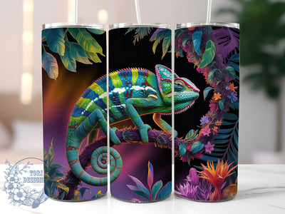 Colorful Chameleon 20oz Tumbler, Colorful Reptile Sublimation PNG, Nature Inspired Chameleon Design, 20oz Animal Wrap, Vibrant Reptile PNG, Artistic Chameleon Tumbler, Exotic Animal Sublimation Sublimation ToriDesigns 