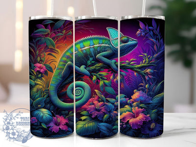 Colorful Chameleon 20oz Tumbler, Colorful Reptile Sublimation PNG, Nature Inspired Chameleon Design, 20oz Animal Wrap, Vibrant Reptile PNG, Artistic Chameleon Tumbler, Exotic Animal Sublimation Sublimation ToriDesigns 