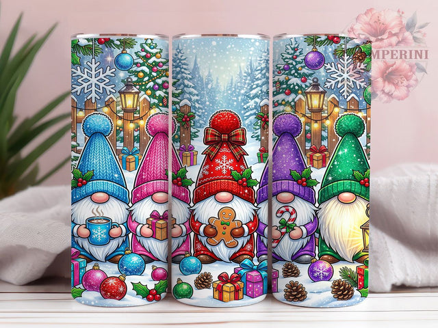 Colorful Christmas Gnome 20oz Tumbler, Colorful Christmas Gnome, Christmas Gnome, Gnome Tumbler, 20oz Tumbler, Colorful Gnome, Holiday Gnome, Tumbler Wrap Sublimation Li Zamperini 