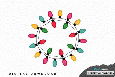 Colorful christmas lights sublimation png design Sublimation Regulrcrative 