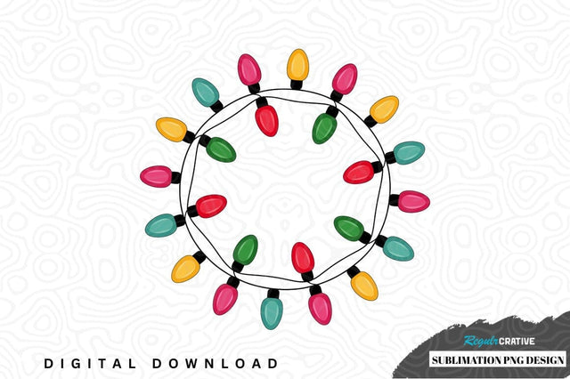 Colorful christmas lights sublimation png design Sublimation Regulrcrative 